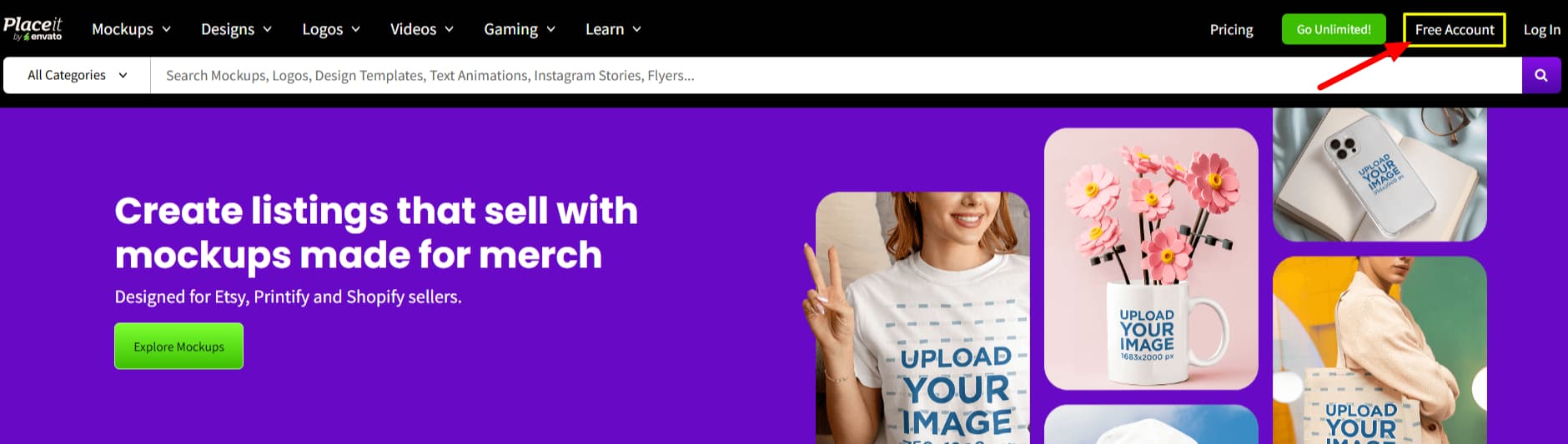 Placeit Homepage