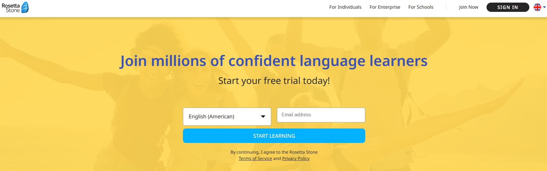Rosetta Stone Free Trial Page