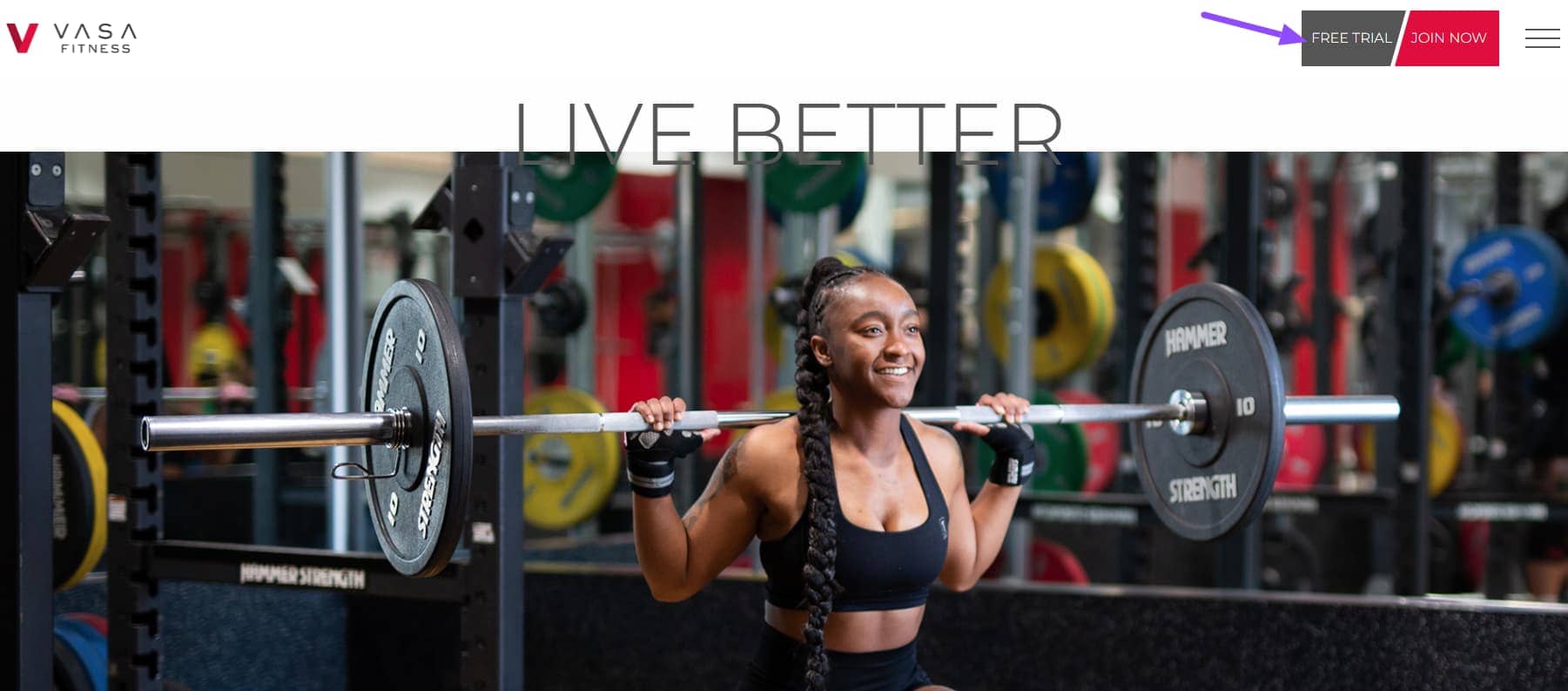 Vasa Fitness Homepage